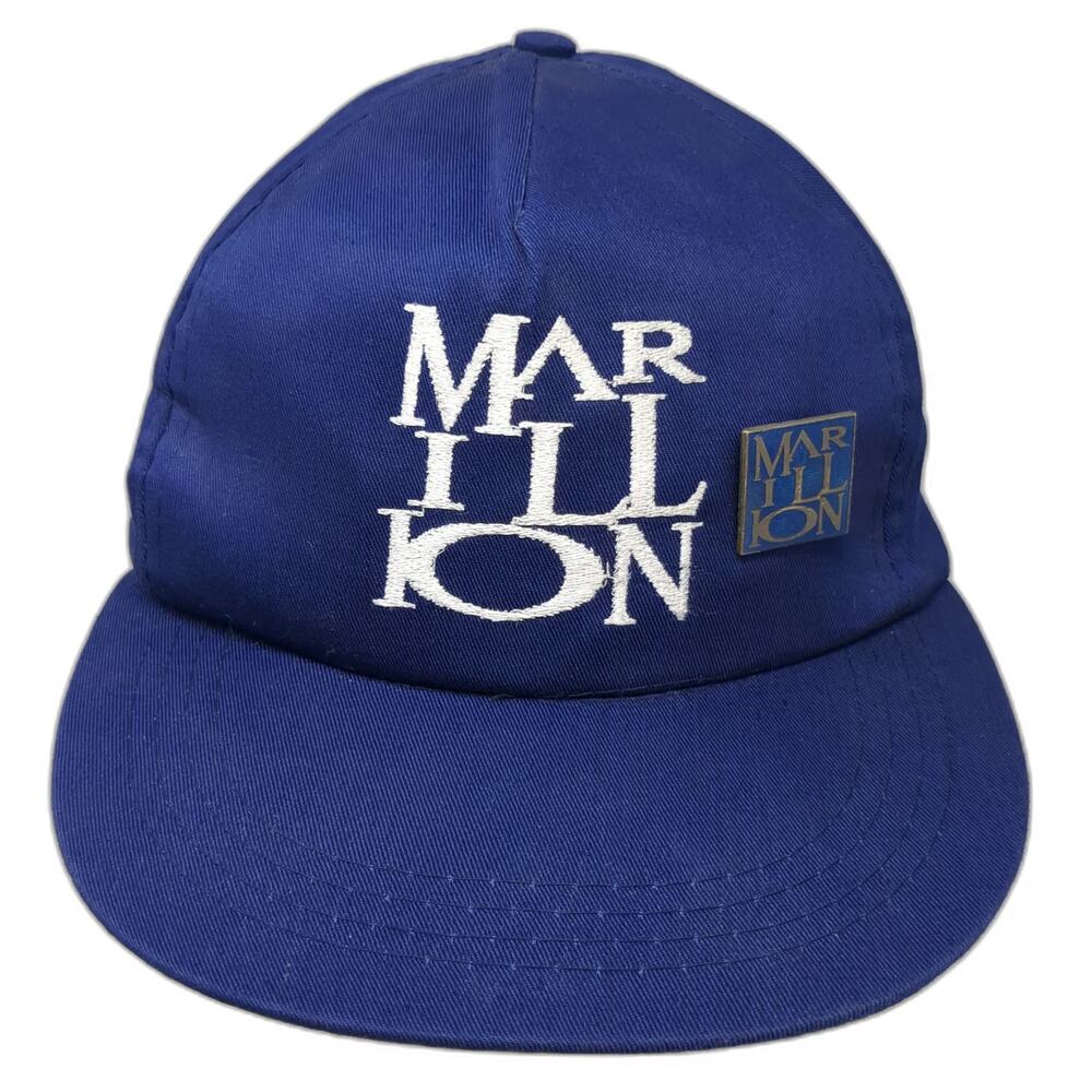 Marillion Trucker Blue Band Snapback Hat Metal Pin Embroidery Graphic Vintage